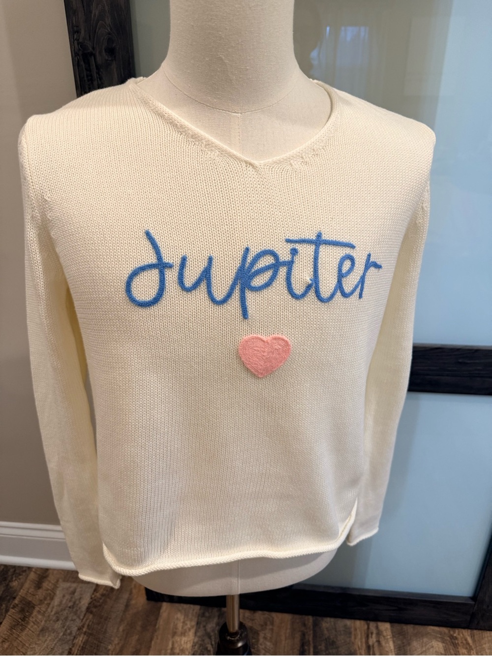 PEARLS & CAMO Jupiter Sweater Knit Coastal Beachy Pullover Cream XS 💗